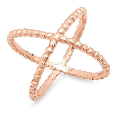 Dainty Square Twisted Gold Ring