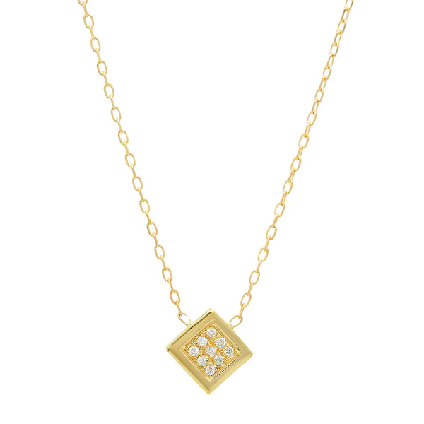 Twisted Luxurious Square Diamonds Necklace