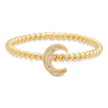 Dainty Square Twisted Gold Ring