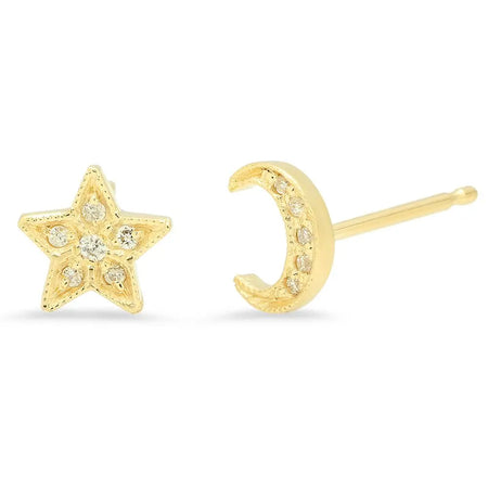 Golden Sparks Chain Stud Earrings