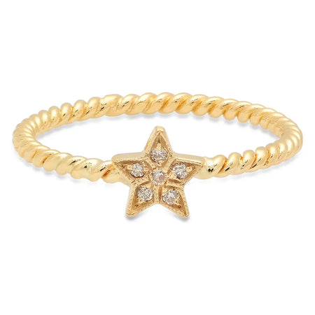 Dainty Square Twisted Gold Ring