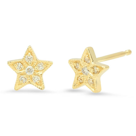 Modern Starburst Diamond Stud Earrings