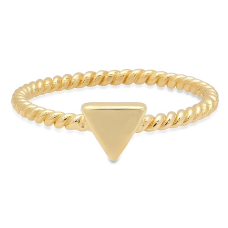 Dainty Square Twisted Gold Ring