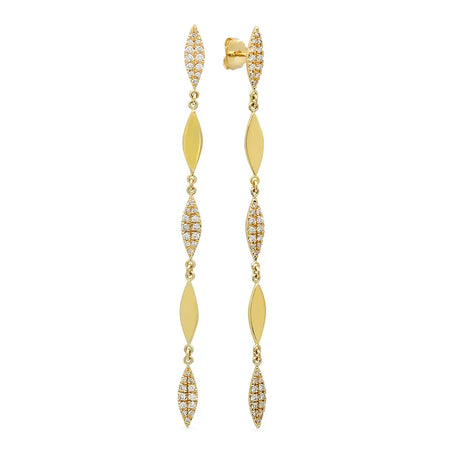 Magnificent Heart Diamond Dangle Earrings