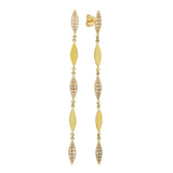 Slender Paragon Shaped Diamond Sling Earrings