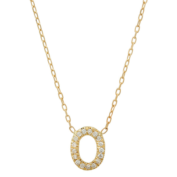 Oval Charm Diamond Necklace