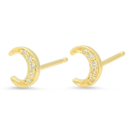 Gold Bar Diamond Star Circle Earrings