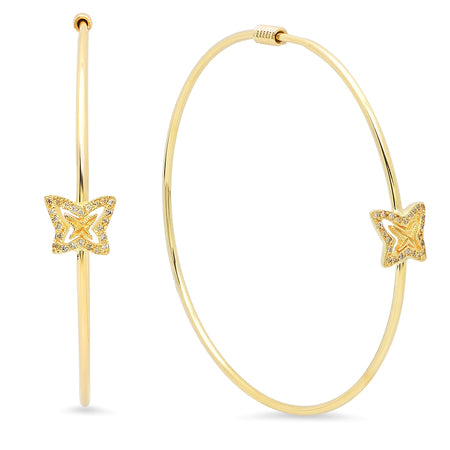 Dashing Star Gold Hoop Earrings