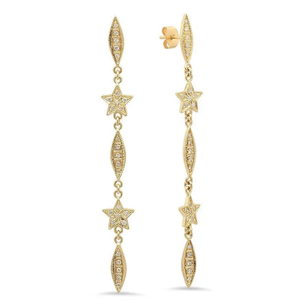Magnificent Heart Diamond Dangle Earrings
