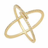 Remarkable Diamond X Ring gold