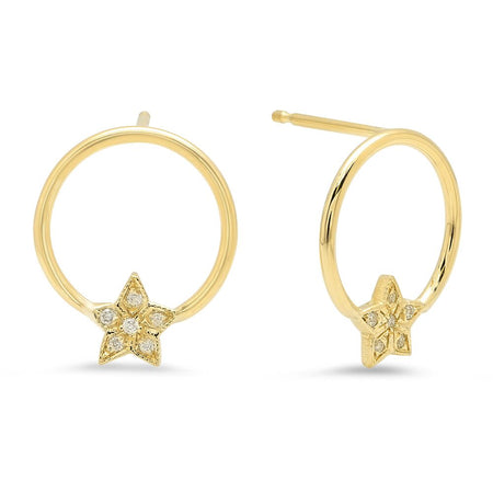 Mini Half Moon Gold Stud Earrings