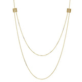 Double Parabola Fair & Square Diamond Charm Necklace