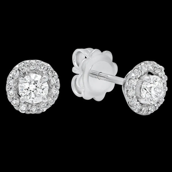 Violet Flower Diamond Stud Earrings - Dana Seng Jewelry Collection