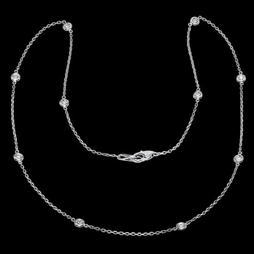 Station Diamond Necklace - Dana Seng Jewelry Collection