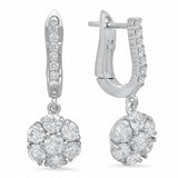 Flowery Diamond Dangle Earrings - Dana Seng Jewelry Collection