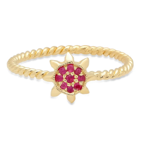 Dainty Square Twisted Gold Ring