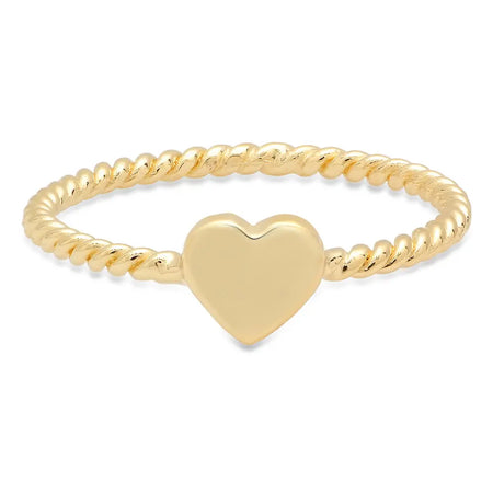 Dainty Square Twisted Gold Ring
