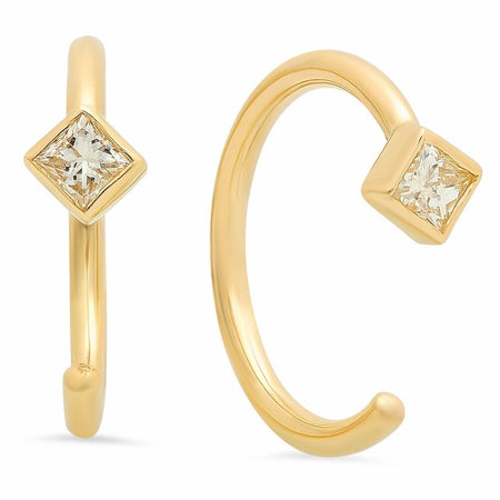 Connected Oval Shaped Diamond Earrings