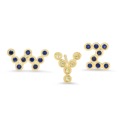 Horizontal/Vertical Baguette Shaped Stud Earrings