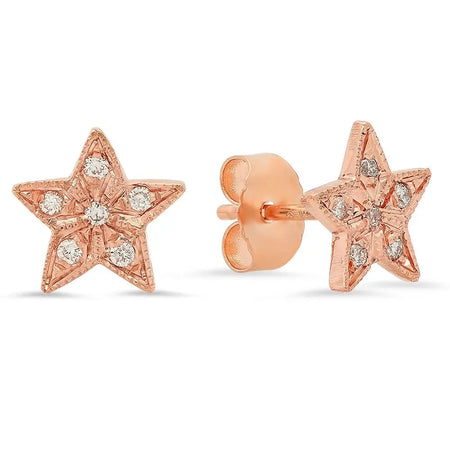 Modern Starburst Diamond Stud Earrings