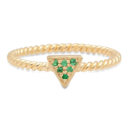 Dainty Square Twisted Gold Ring