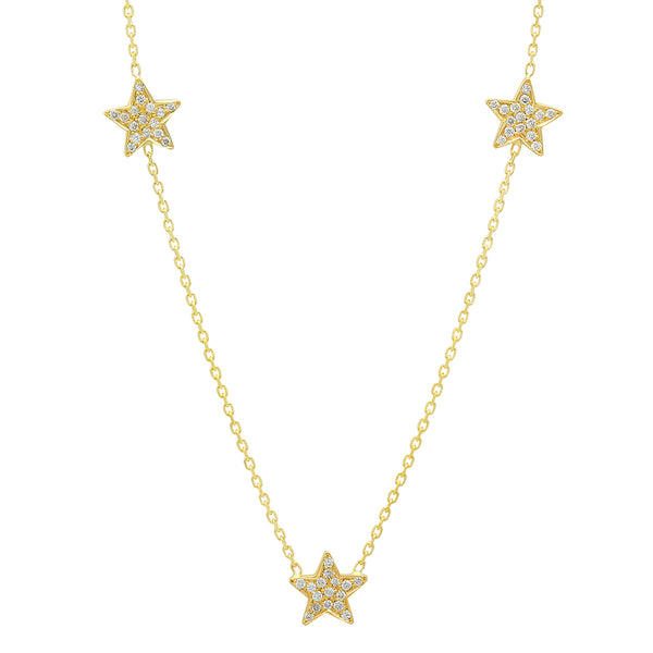 Mini Stars Diamond Station Necklace