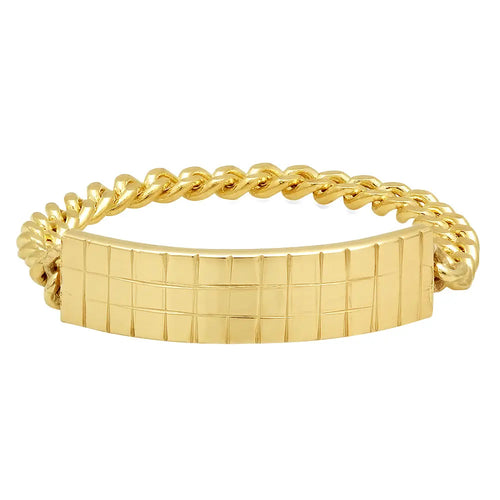 Infinity Engraving Square Gold Ring