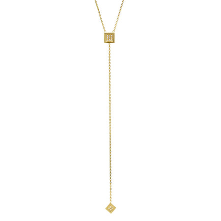 Lucky Moon & Star Gold Lariat Necklace