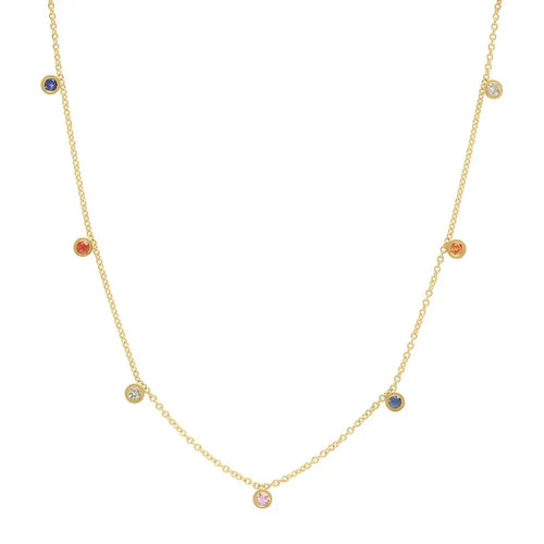 'You Are My Rainbow' Multi Color Sapphire Necklace - Dana Seng Jewelry Collection