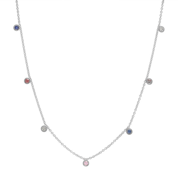 'You Are My Rainbow' Multi Color Sapphire Necklace