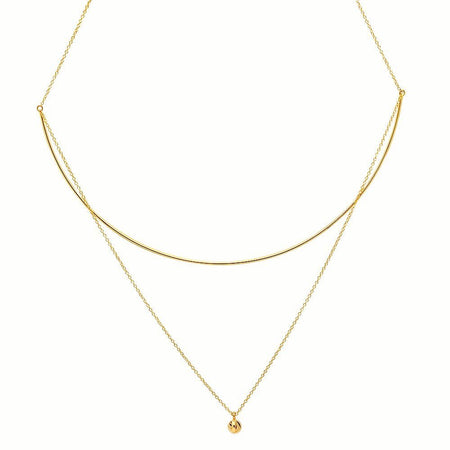 Double Parabola Fair & Square Diamond Charm Necklace