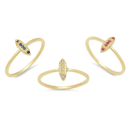 Safety Pin Diamond Ring