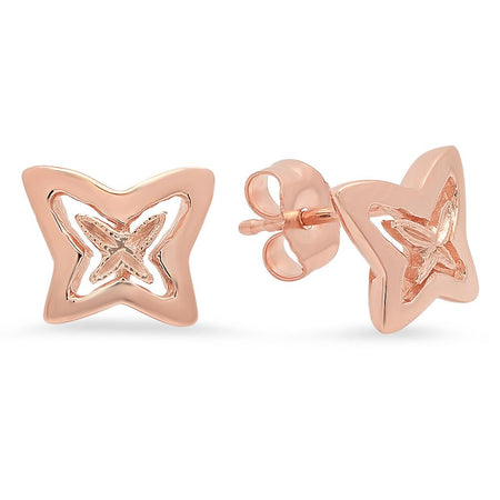 Modern Starburst Diamond Stud Earrings