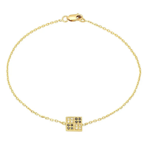 The Mixed Black & White Dainty Diamonds Bracelet